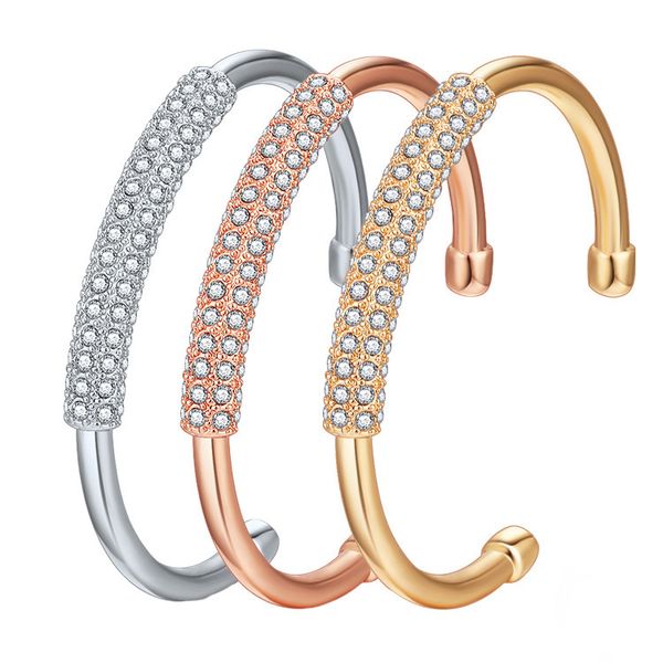 

popular fashion bracelet with diamond opening light luxury opening trend gold, Black