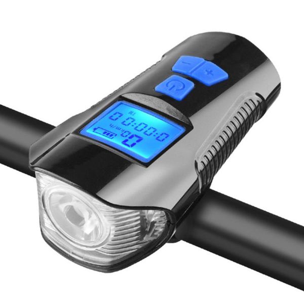 

bicycle light usb charging bike front handlebar cycling head waterproof speed meter lcd screen lights