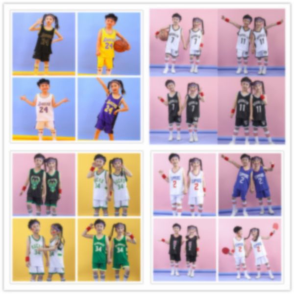 Jugend Basketball Trikots Kinder Sport Kleidung Kinder Blank Sport Sets Atmungsaktive Jungen und Mädchen Training Shorts Kts