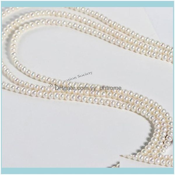 

chains necklaces & pendants jewelrychains madalena sarara mini freshwater pearl necklace 4-5mm women jewelry three rows drop delivery 2021 o, Silver