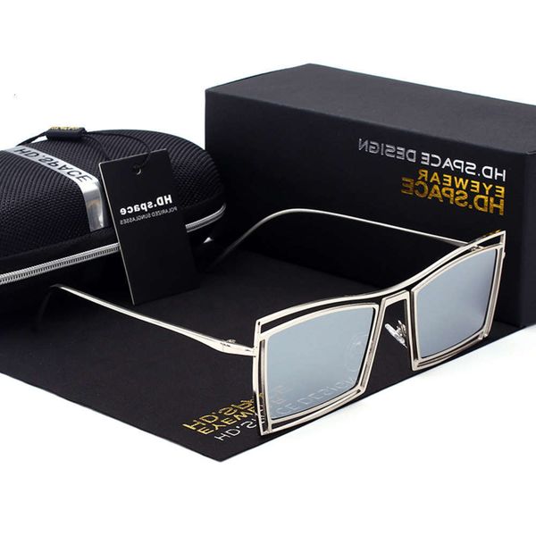 

sunglasses fashionable sun frames polarized square hd.space hollow metal brand fashion sunglasses men uv400 mirror retro women, Black