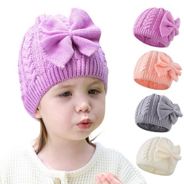 

caps & hats 0-3y baby hat for boy warm winter kids beanie knit children girls boys cap born 1pc1, Yellow
