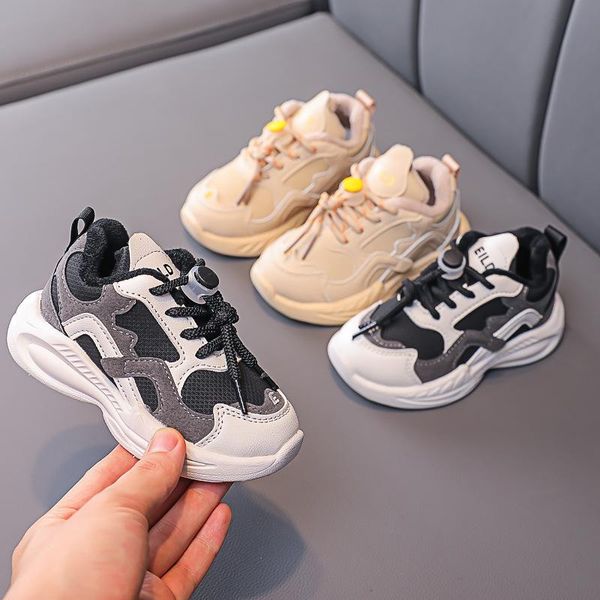 

athletic & outdoor boys girls shoes autumn winter plus velvet children's warm sports kids children cotton black beige