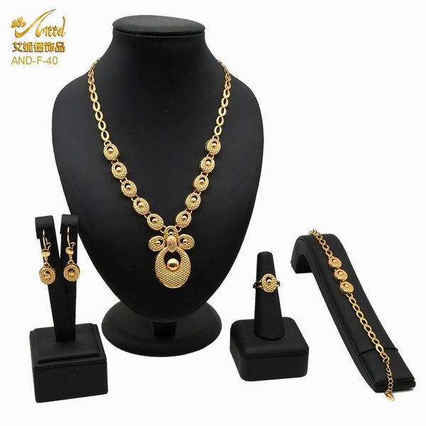 

earrings & necklace italian gold jewelry set for women 24k plated bridal luxury bracelet ring african jewellery dubai, Silver