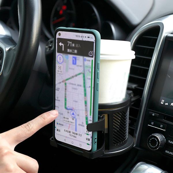 

kitchen storage & organization multifunctional 3-in-1 car cup holder with phone bottle organizer front seat cell mobile