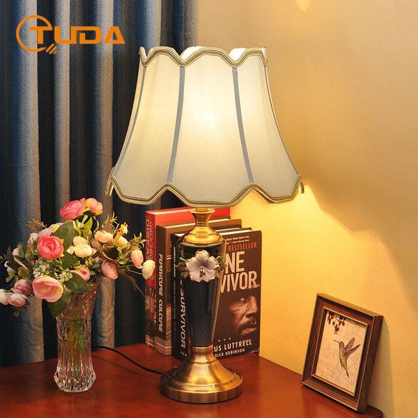 

table lamps tuda american simple modern flower ceramic lamp for bedroom living room bedside european style home decoration