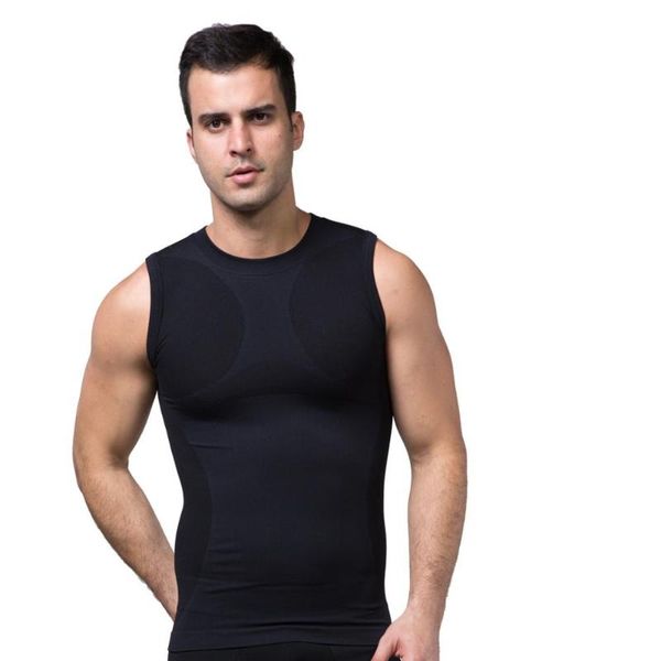 

shapewear men's seamless outdoor tight sports vest training suit moisture wicking and quick-drying fitness 090 gym clothing, White;black
