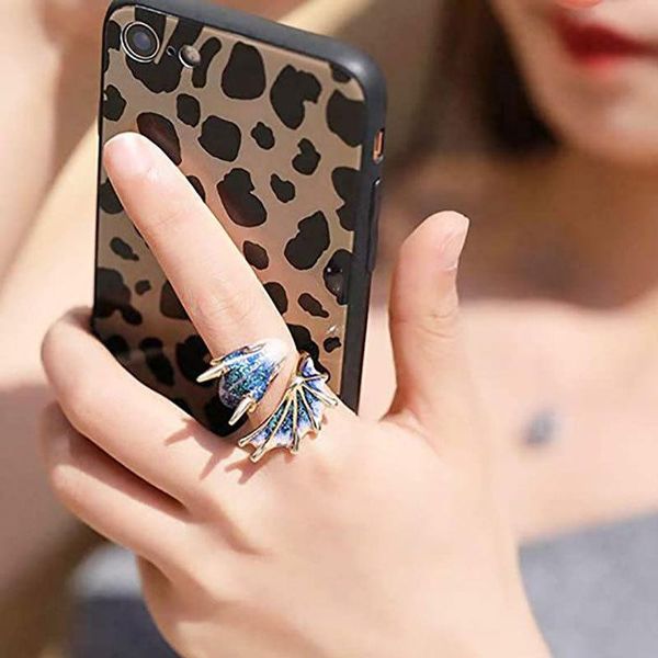 

cluster rings mens halloween european and american enamel glaze black knight dragon opening adjustable snake ring animal, Golden;silver