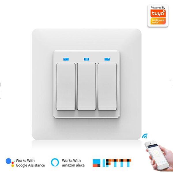 

smart home control wifi wirelss light switch 1/2/3 gang voice panel wall switches remote works with alexa google