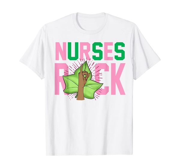 

1908 - pink and green - aka nurses - sorority shirt, White;black