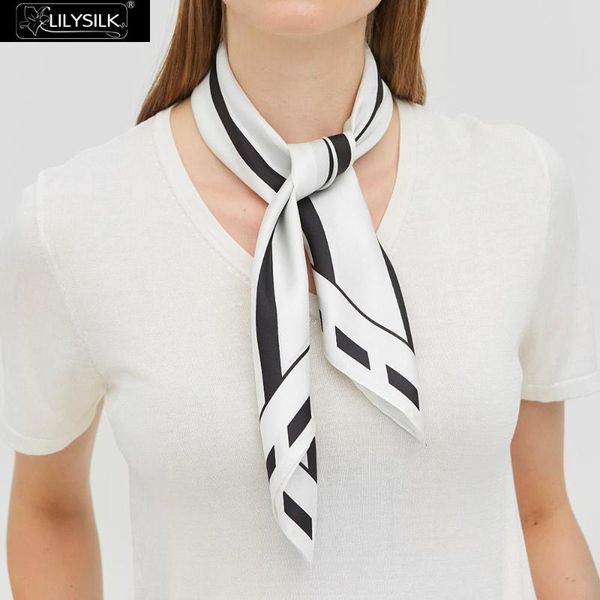 

scarves lilysilk silk scarf classic color schemes striped, Blue;gray