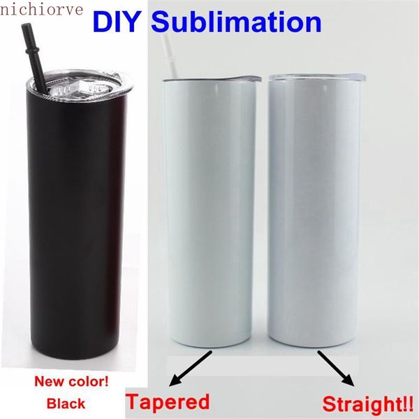 

diy sublimation tumbler straight blank 20oz stainless steel insulated bottle straight cups beer coffee mugs stock wholesale