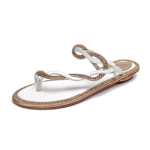 

women summer rhinestone shoes flat slippers open toe roman beach sandals ladies flip flops glitter snake cross slides 60% off store online, Black