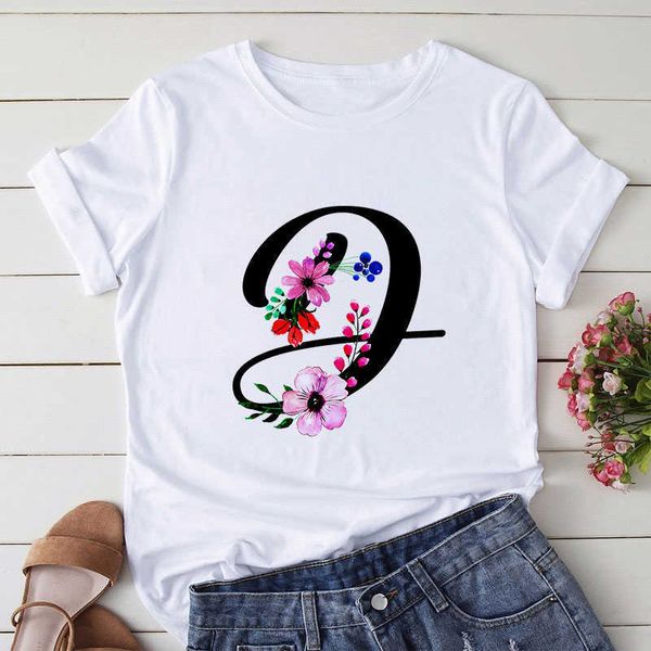 

summer letter printed women t-shirt woman harajuku short-sleeved o-neck tees shirt girl summer tee femme tshirt x0528, White