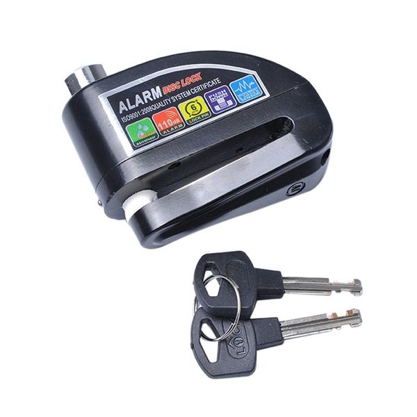 

motorcycle scooter bicycle anti-theft wheel disc brake lock security alarm black theft protection