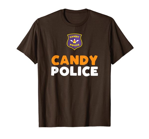

candy police t shirt funny trick treat candy guard protector, White;black