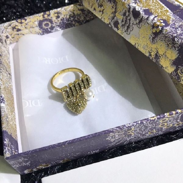 

fine ring pearl heart ring brass material exclusive jewelry sale, Golden;silver