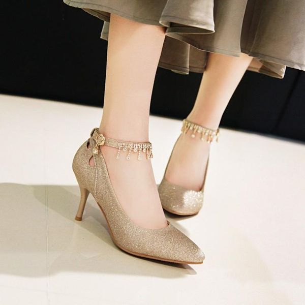 

big size high heels sandals women shoes woman summer ladies women's with spiked fine heel and button drill, Black