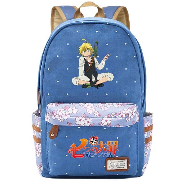 Rucksack Kawaii Animal Seven Deadly Sins Junge Mädchen Kinder Schulbuchtaschen Frauen Rucksack Teenager Schulranzen Leinwand Laptop Reisen