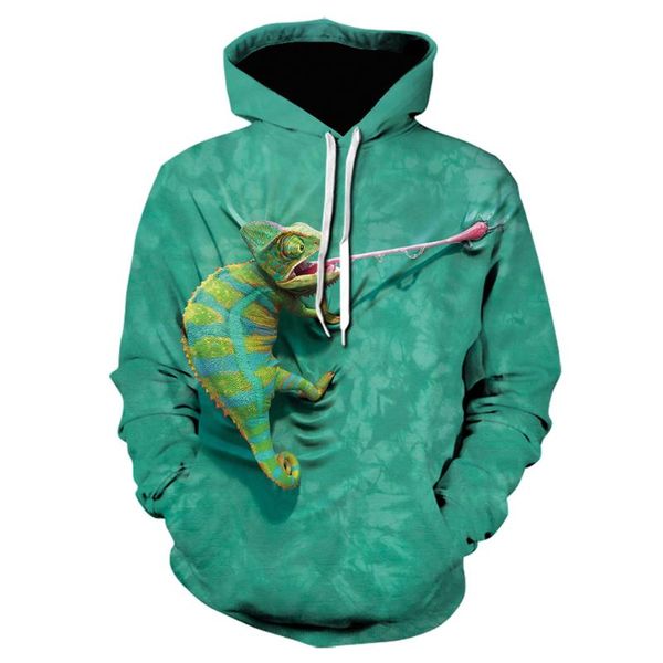 

men's hoodies & sweatshirts 2021 lizard sticking out 3d printing hoodie animal men/women hipsterÂ cool jacket hip hop sweatshirt, Black