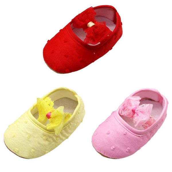 

first walkers 2021 infant girl solid color cotton shoes bow princess soft sole baby walking toddler
