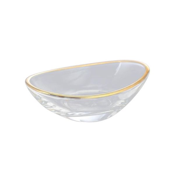 

boat shaped glass sauce plate golden edge dipping clear mini seasoning dish for home restaurant el - bowls