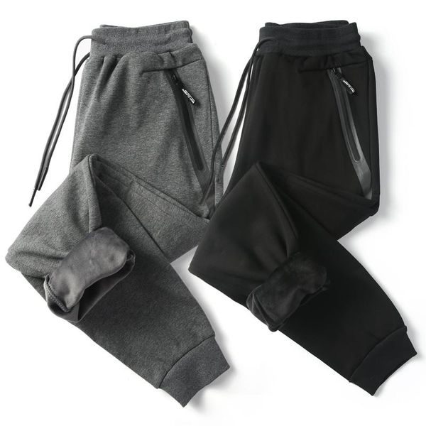 

men's pants casual sweatpants mens jogger 2021 autumn spring elastic waist cotton sweatpant for men slim trousers big size k127, Black