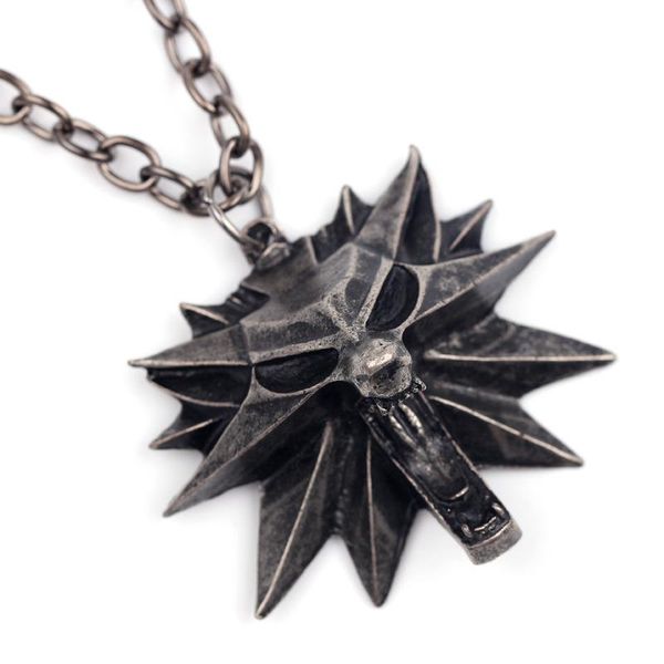

pendant necklaces cool vintage cry wolf head necklace wicher wizard wild hunt medallion animal jewelry accessories for young men, Silver