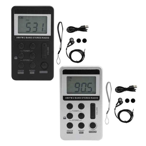 

professional radio mini portable fm/am stereo receiver lcd display with earphone