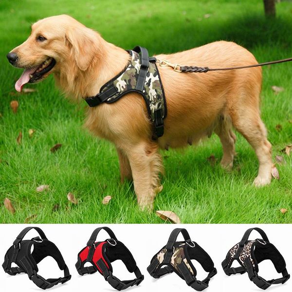 

dog collars & leashes nylon heavy duty pet harness collar adjustable padded extra big large medium small harnesses vest husky dogs supplies