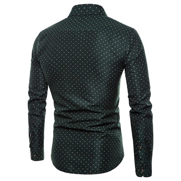

long sleeve fashion green designer male floral mens casual shirts slim lapel neck, White;black