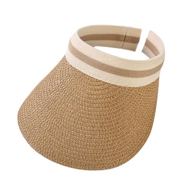 

wide brim hats korean style empty straw hat fashion sun for women woven sandal visor girl women's summer, Blue;gray