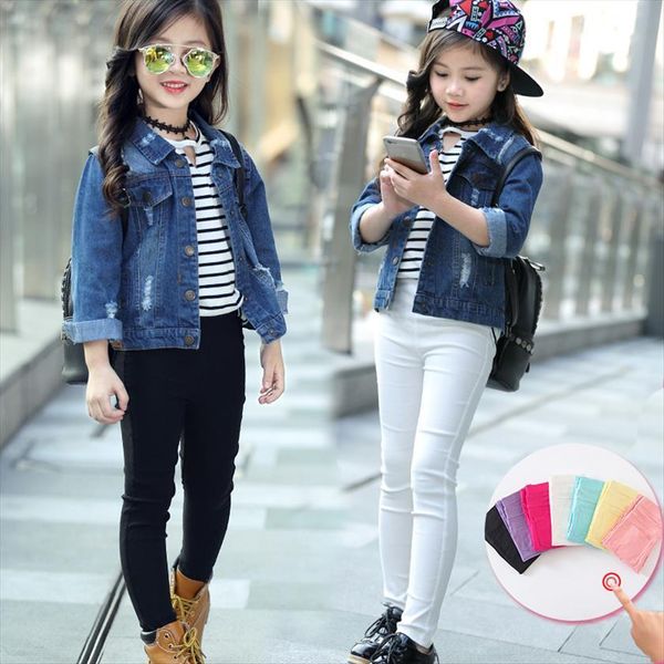 

girl skinny casual pants spring autumn children pencil leggings for girls kids fashion 3 12 years, Blue