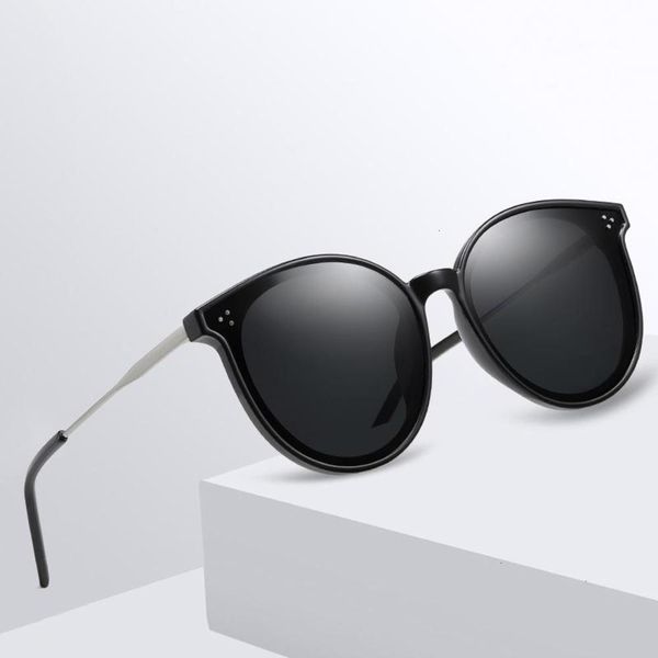 

new brand design fashion sunglasses women polarized sun oval alloy driving mirrors colorful glasses retro shades 116, Black