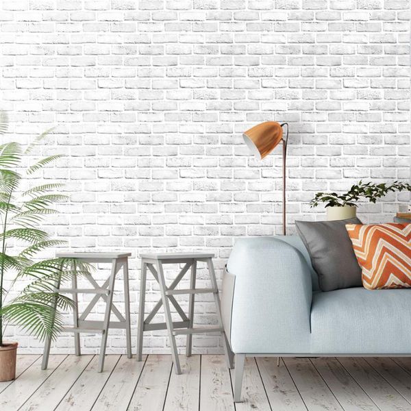 

white/grey peel and stick faux brick wallpaper self adhesive contact paper bathroom decorative wallcoverings wallpapers