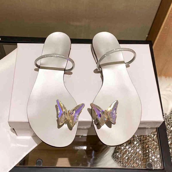 

summer beach women's slipper round toe rhinestones butterfly slides crystal bow flip flops outdoor casual dazzling female shoes 60% off, Black