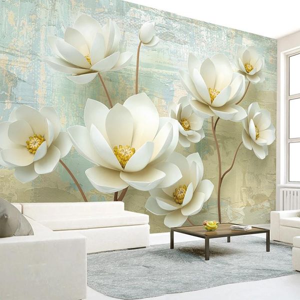 

wallpapers 3d wallpaper pastoral flowers self-adhesive mural living room tv sofa bedroom waterproof canvas wall paper stickers