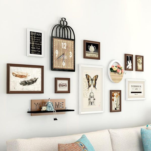 

frames and mouldings creative birdcage design wall hanging picture frame set 9pcs sofa bedroom decor po quality wooden