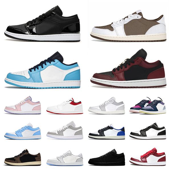 

new arrival jumpman 1 basketball shoes for mens carbon fiber unc reverse mocha fragment crimson tint light smoke grey triple black men women