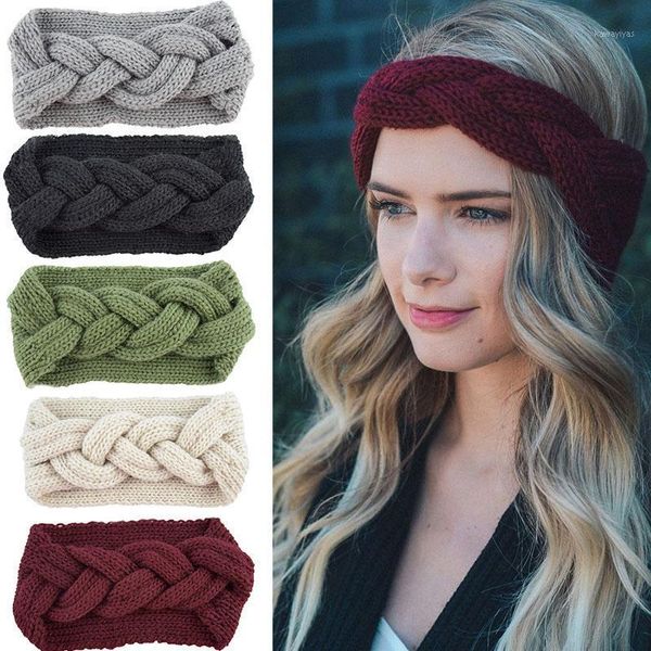 

headbands for women winter wide bands cross knitting wool turban fashion hair accessories girls sports bandana headwear1