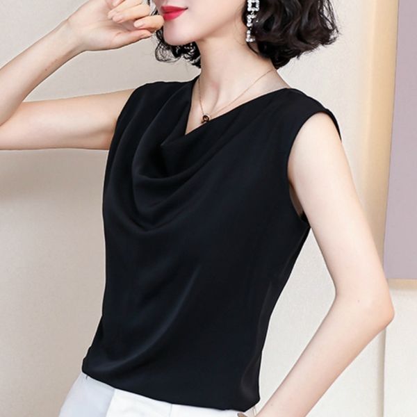 

fashion woman blouses v-neck chiffon blouse shirt women clothes sleeveless summer blouse women womens and blouses c902 210426, White
