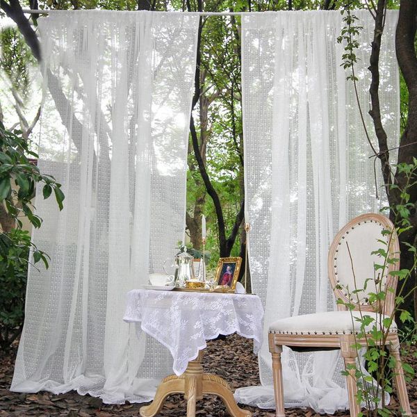 

curtain & drapes lace pastoral retro window curtains breathable screening bathroom partition for home living room decor