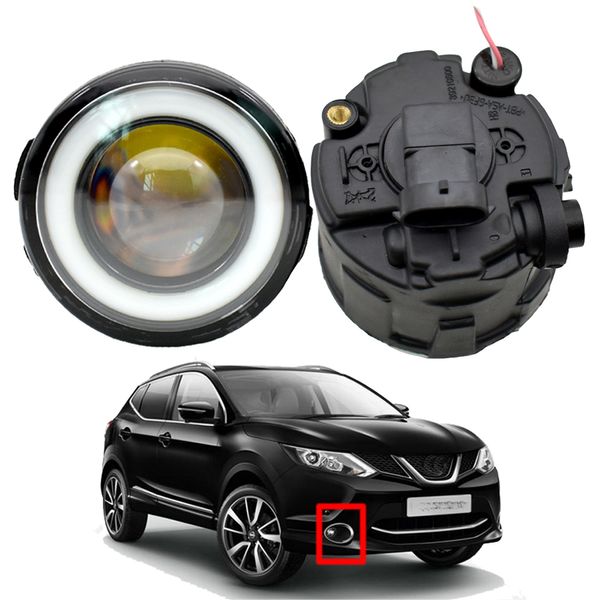 Für Nissan Qashqai Closed Geländewagen 2013 Nebelscheinwerfer Stück Frontstoßstangenlampe Styling Angel Eye LED-Linse 12 V H11