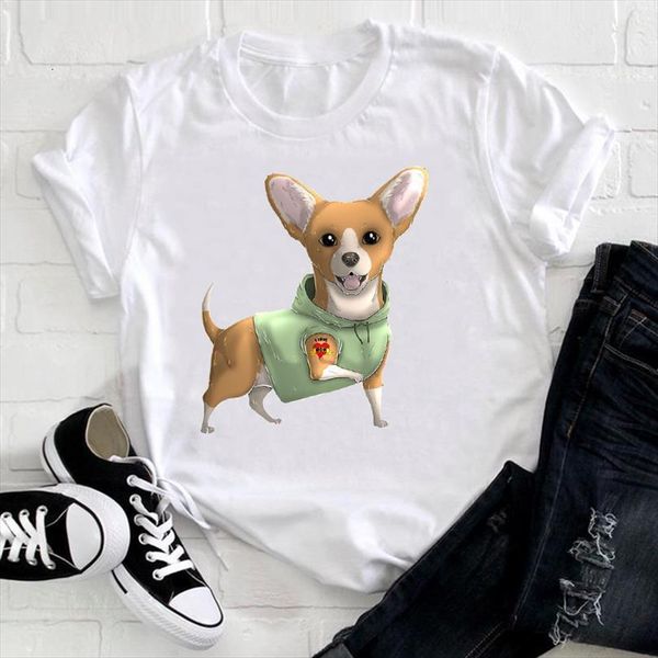 

men cute dog mom spring summer 90s casual printing clothes print tee ladies graphic female, White;black