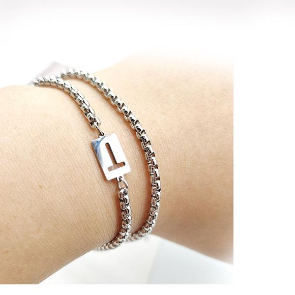 

link, chain kike drop vintage steel color charms bracelets for women and men diy japan korea fine titaniumjewelry, Black