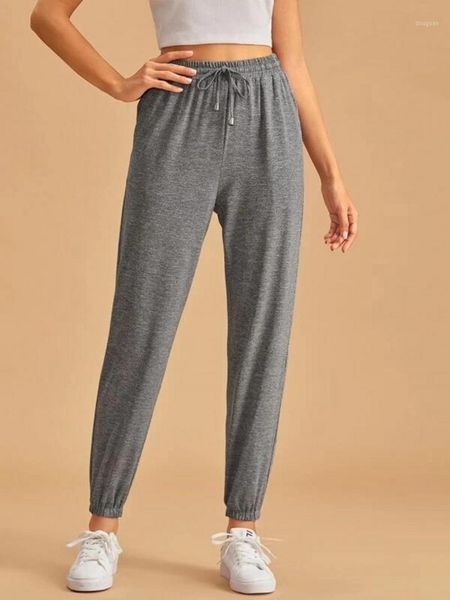 

women's pants & capris 2021 home trousers wear casual elastic waist gray pajamas, Black;white