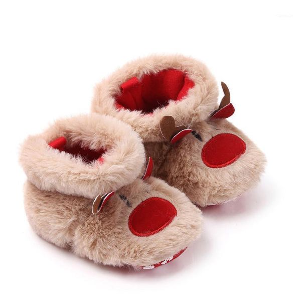 

first walkers 14 size winter baby keep warm shoes christmas elk anti-slip born toddler infant fur boots girl footwear