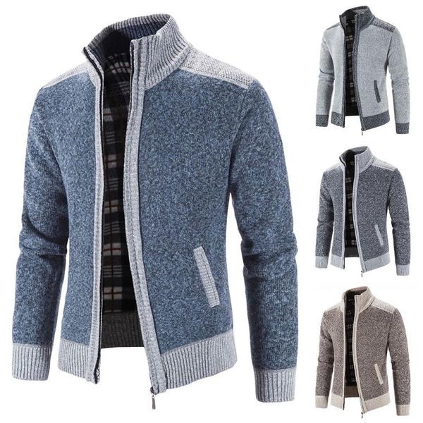 

men's jackets amazon foreign trade product 2021 autumn men's color matching raglan collar and velvet thick coat chaquetas, Black;brown