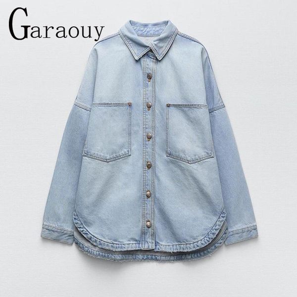 

women's jackets garaouy 2021 jacket jeans women oversize denim coat fall spring designer single breasted solid pockets fashion veste fe, Black;brown