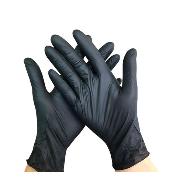 

disposable gloves 50pc nitrile black household kitchen cleaning work garden glove universal for left and right hand d4